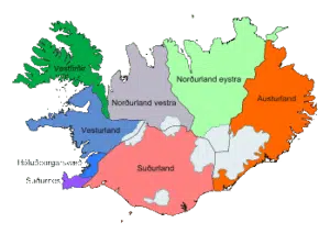 Islande carte administrative