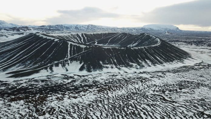 Hverfjall en hiver