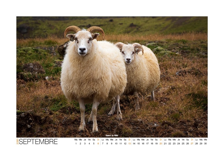 Calendrier Islande Septembre