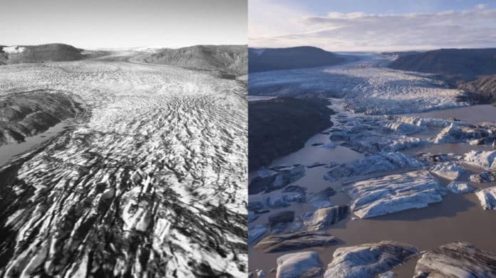 Fonte des glaciers en Islande