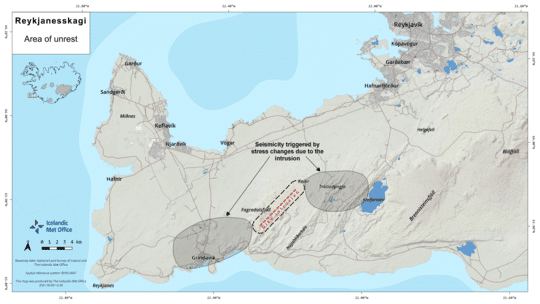 Carte de la situation volcanique