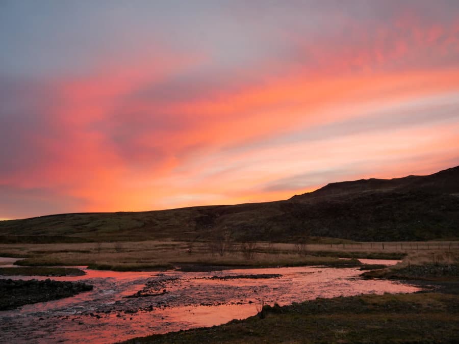 Coucher de soleil Reykjadalur