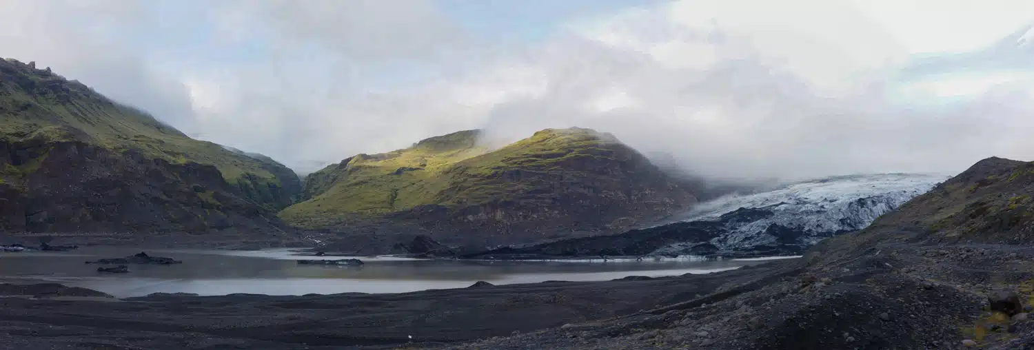 Vue sur le Glacier Solheimajokull