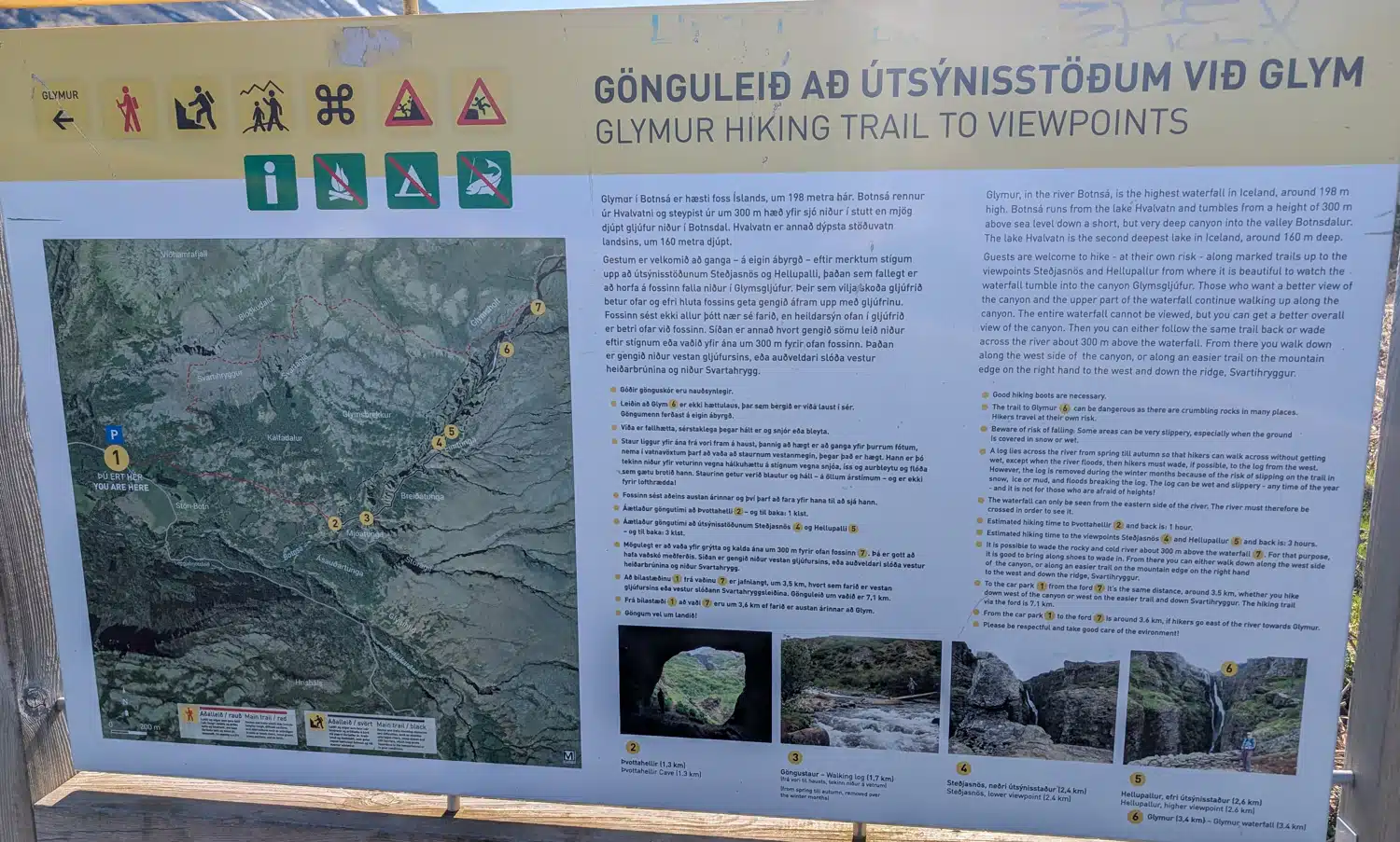 Plan randonnée Glymur