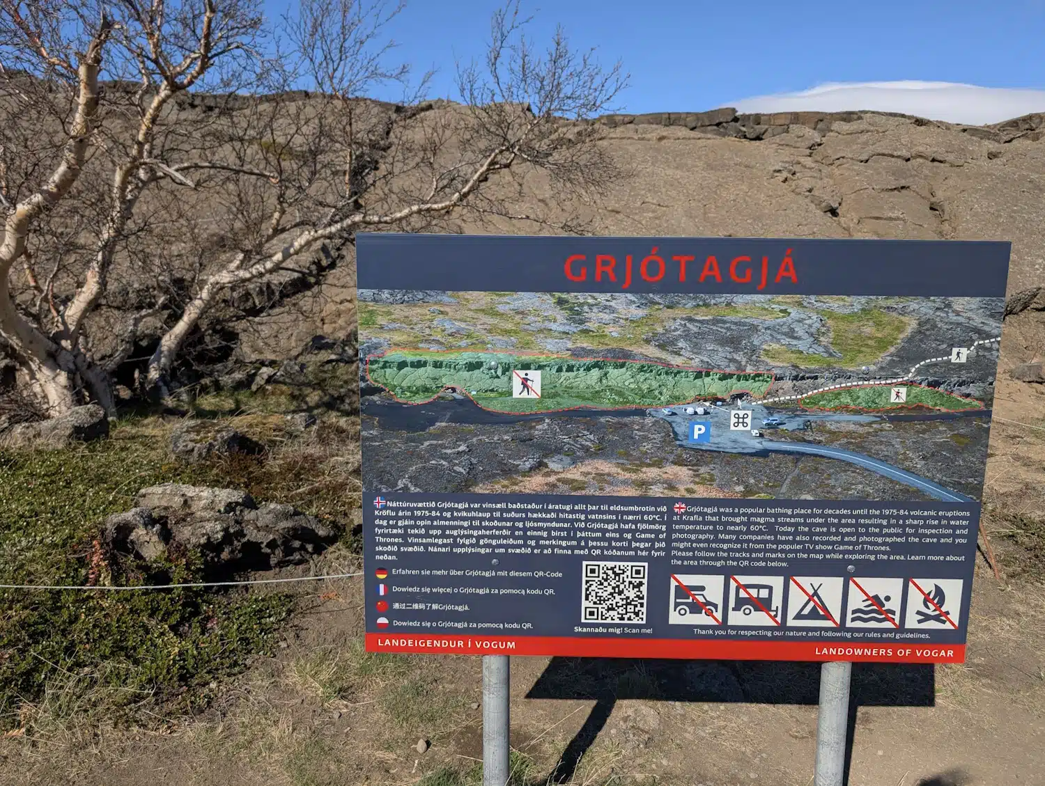 panneau Grjótagjá