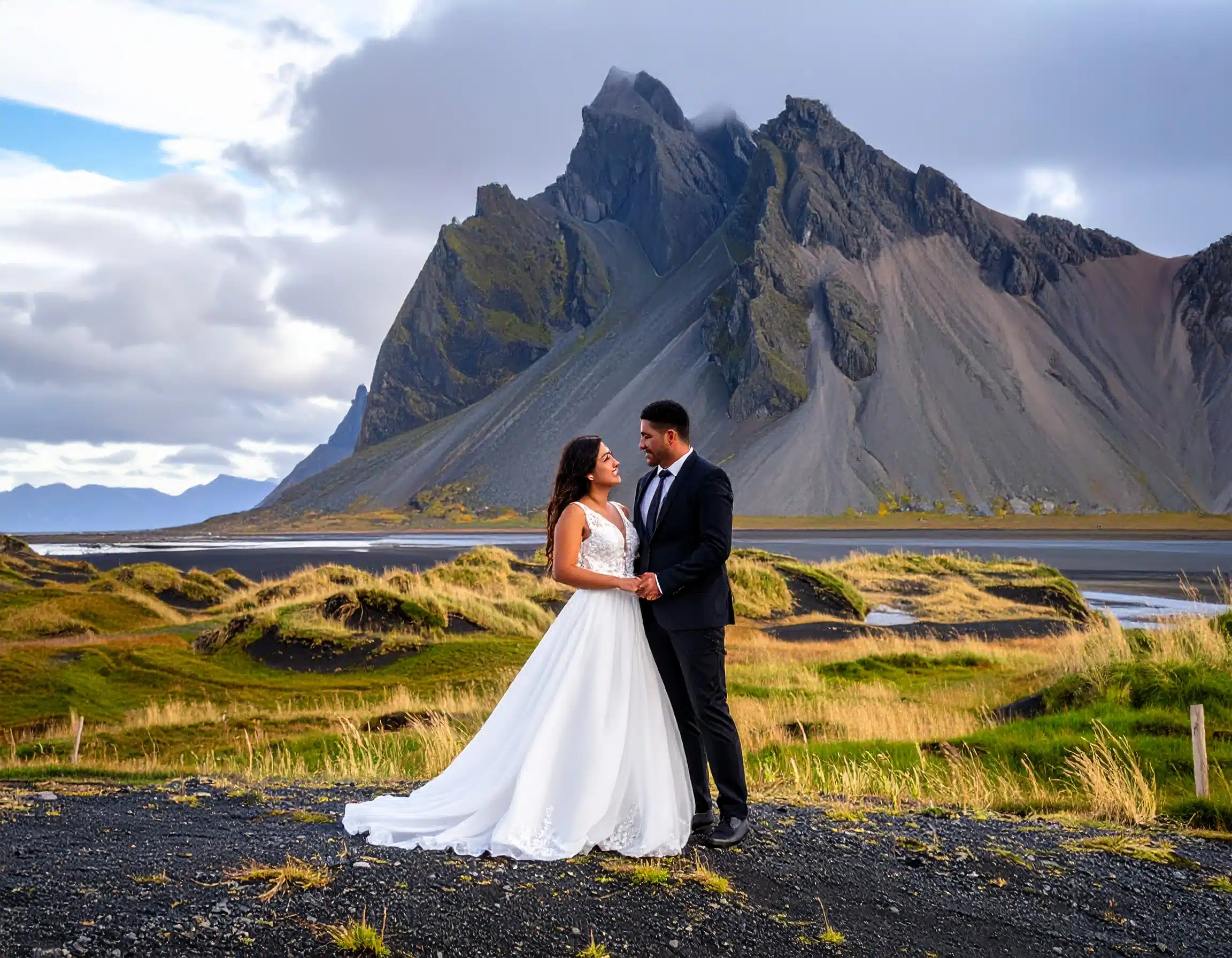 Photo de mariage devant Vestrahorm