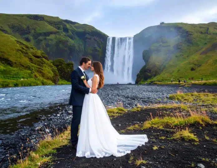 Skogafoss Islande mariage