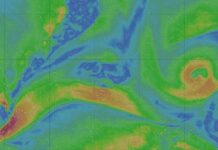 Meteo en Islande : la semaine du 6 au 12 juillet 2026 Carte des vents Windy centree sur l Islande, semaine du 6 au 12 juillet 2026