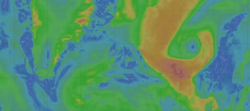 Carte des vents en Islande, semaine du 27 juillet au 2 aout 2026 (Windy)