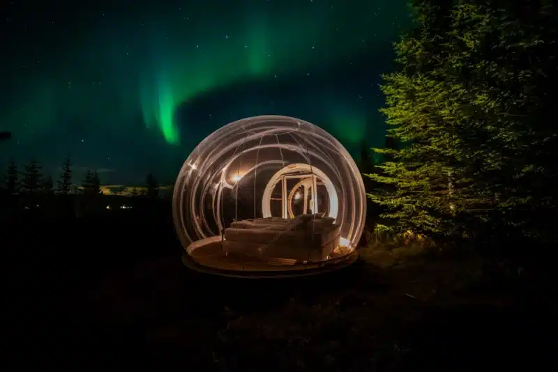 Hotel Buubble pour voir les aurores boréales islande