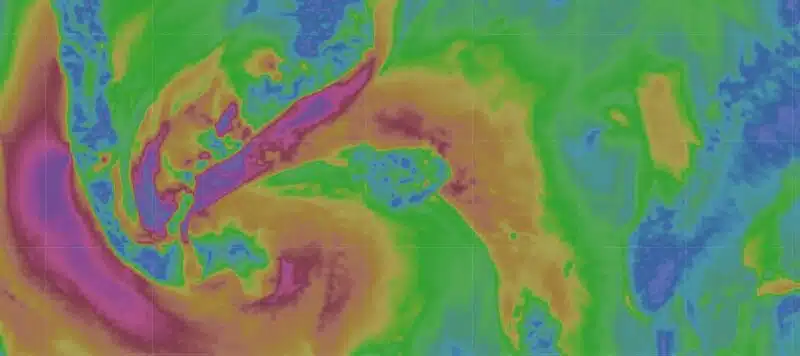 Carte du vent en Islande, semaine du 12 au 18 octobre 2026 (Windy)