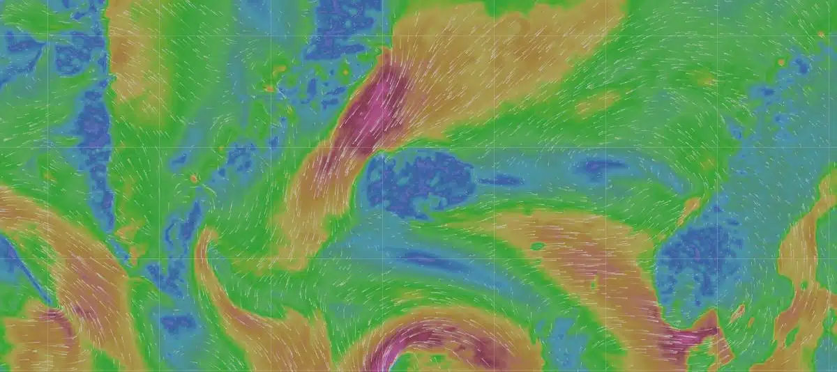 Carte Windy des vents en Islande, semaine du 26 octobre 2026